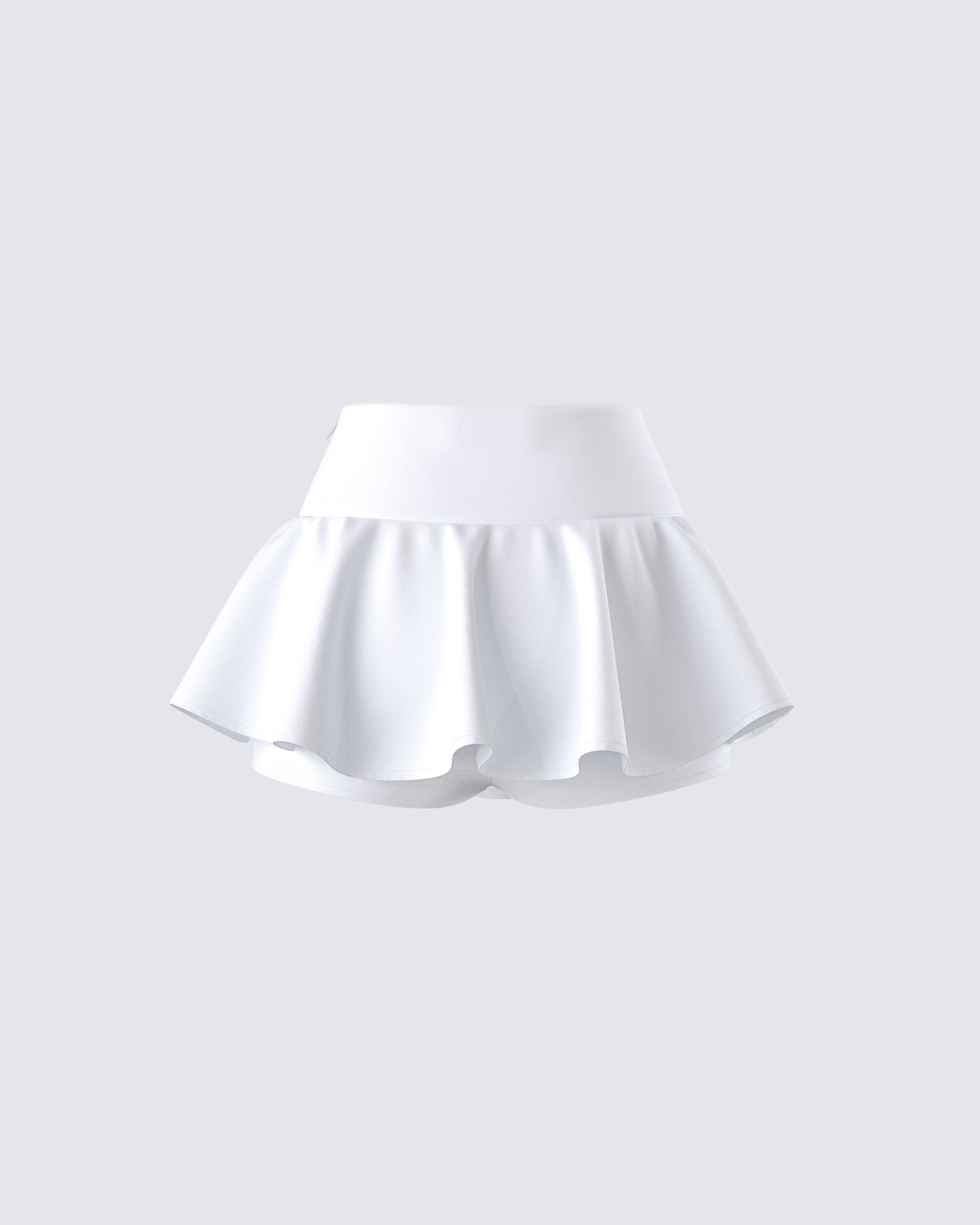 Pippa White Ruffle Tiered Skort