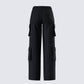 Laura Black Twill Cargo Pant