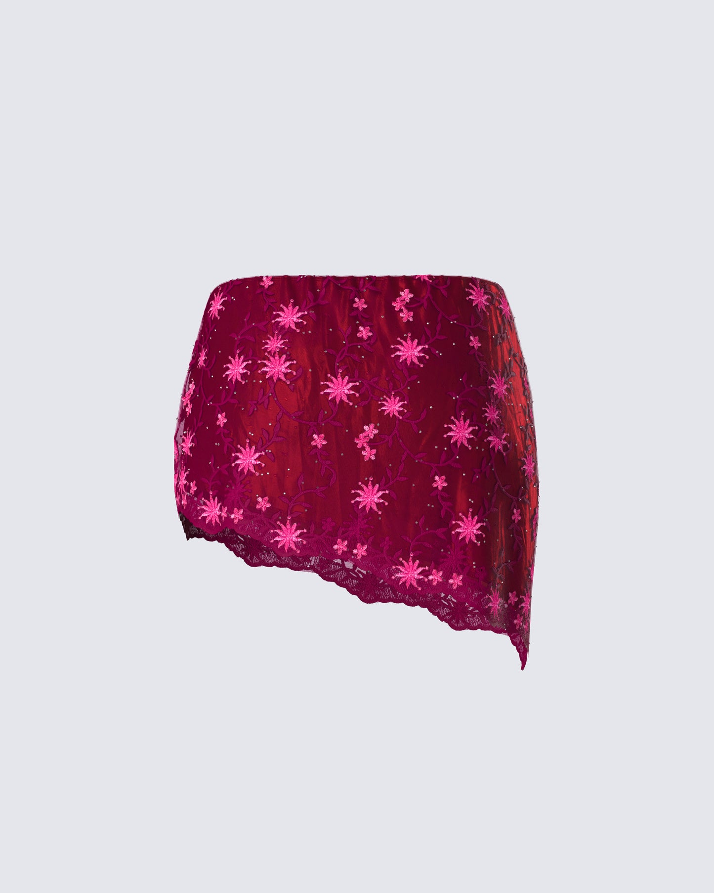 Macy Pink Lace Asymmetrical Skirt