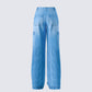 Blossom Blue Cargo Denim Pant