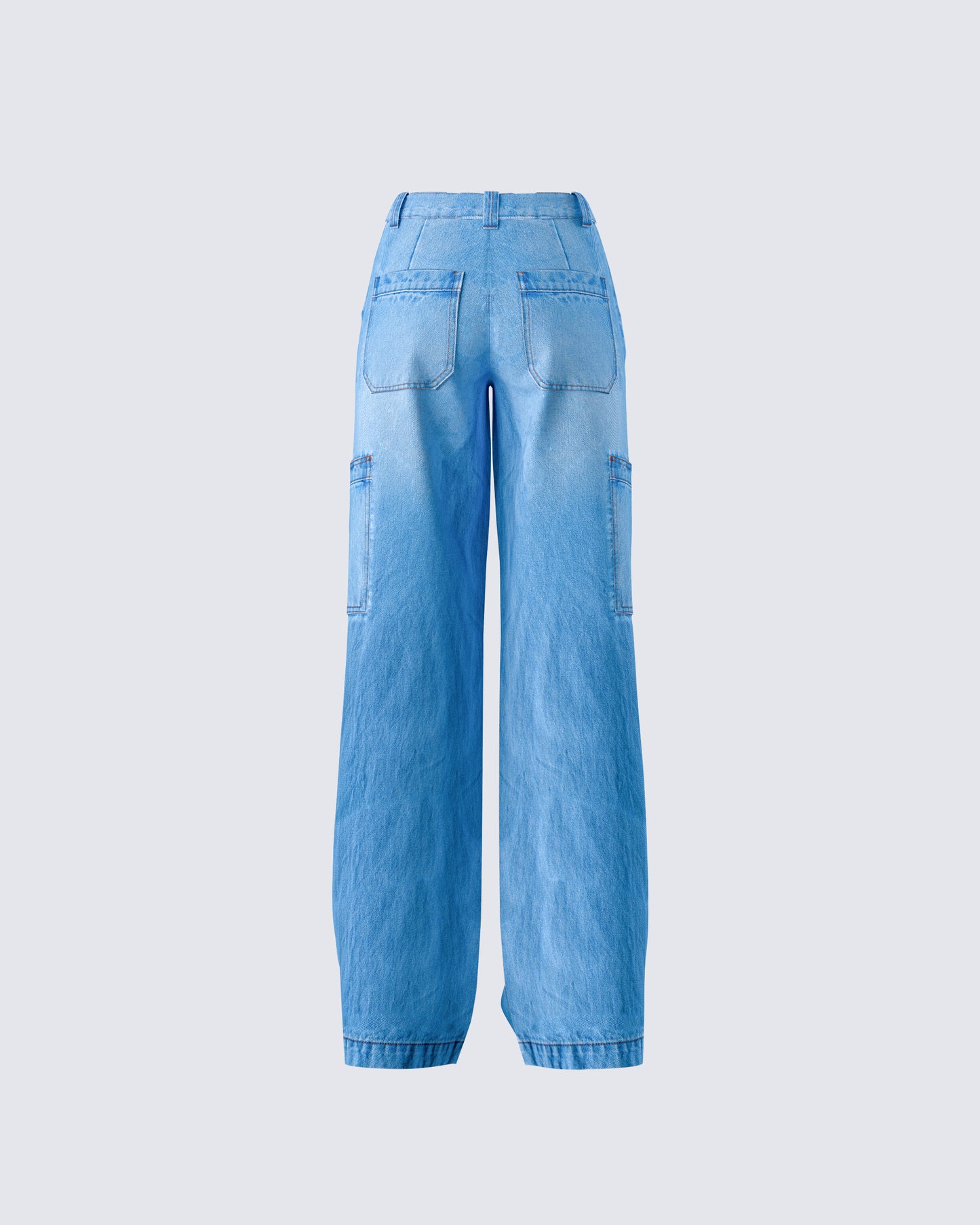 Blossom Blue Cargo Denim Pant