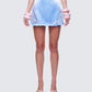 Faelina Blue Satin Butterfly Skirt model front