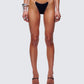 Beth Black Clear Strap Bikini Bottom model front