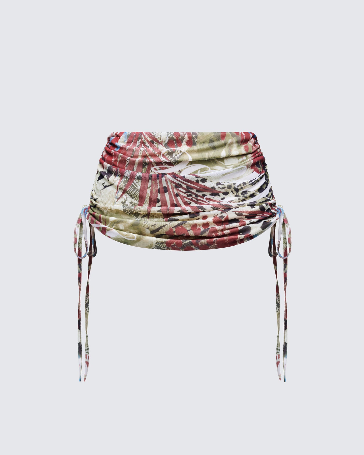 Cece Brown Printed Ruched Mini Skirt product front