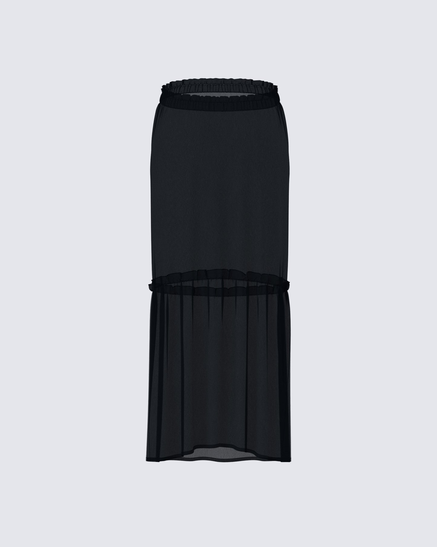 Neve Black Georgette Tiered Skirt