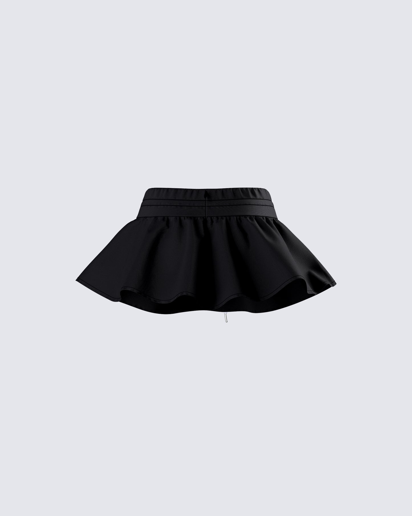 Kata Black Flounce Mini Skirt