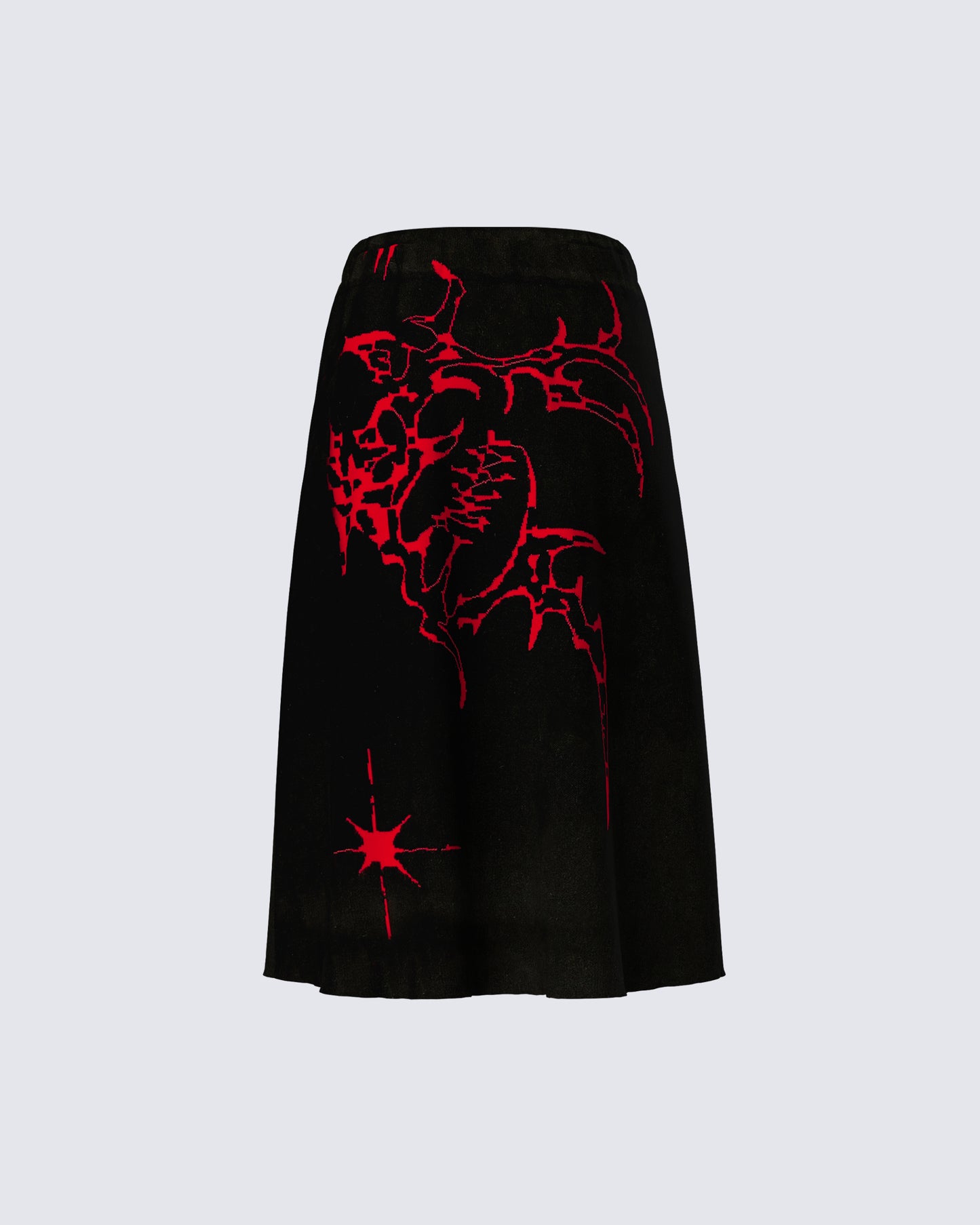 Dena Black Intarsia Knit Midi Skirt