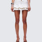 Bernie Ivory Denim Ruffle Mini Skirt model front