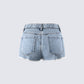 Lowan Blue Distressed Denim Shorts