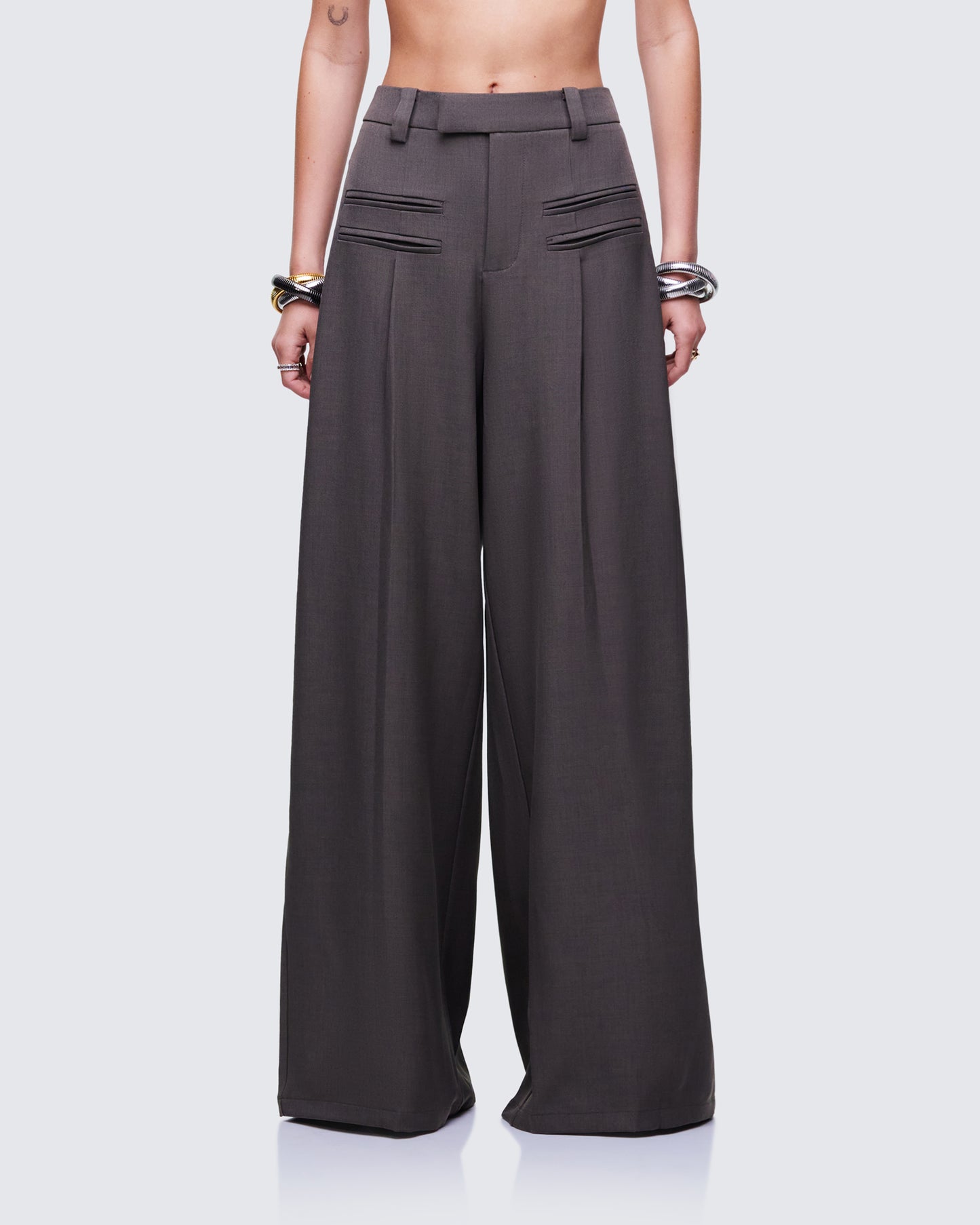 Cozbi Grey Pressed Front Trouser