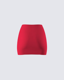Vinensa High Waist Short Skirt Red