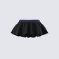 Esa Black Flounce Micro Mini Skort