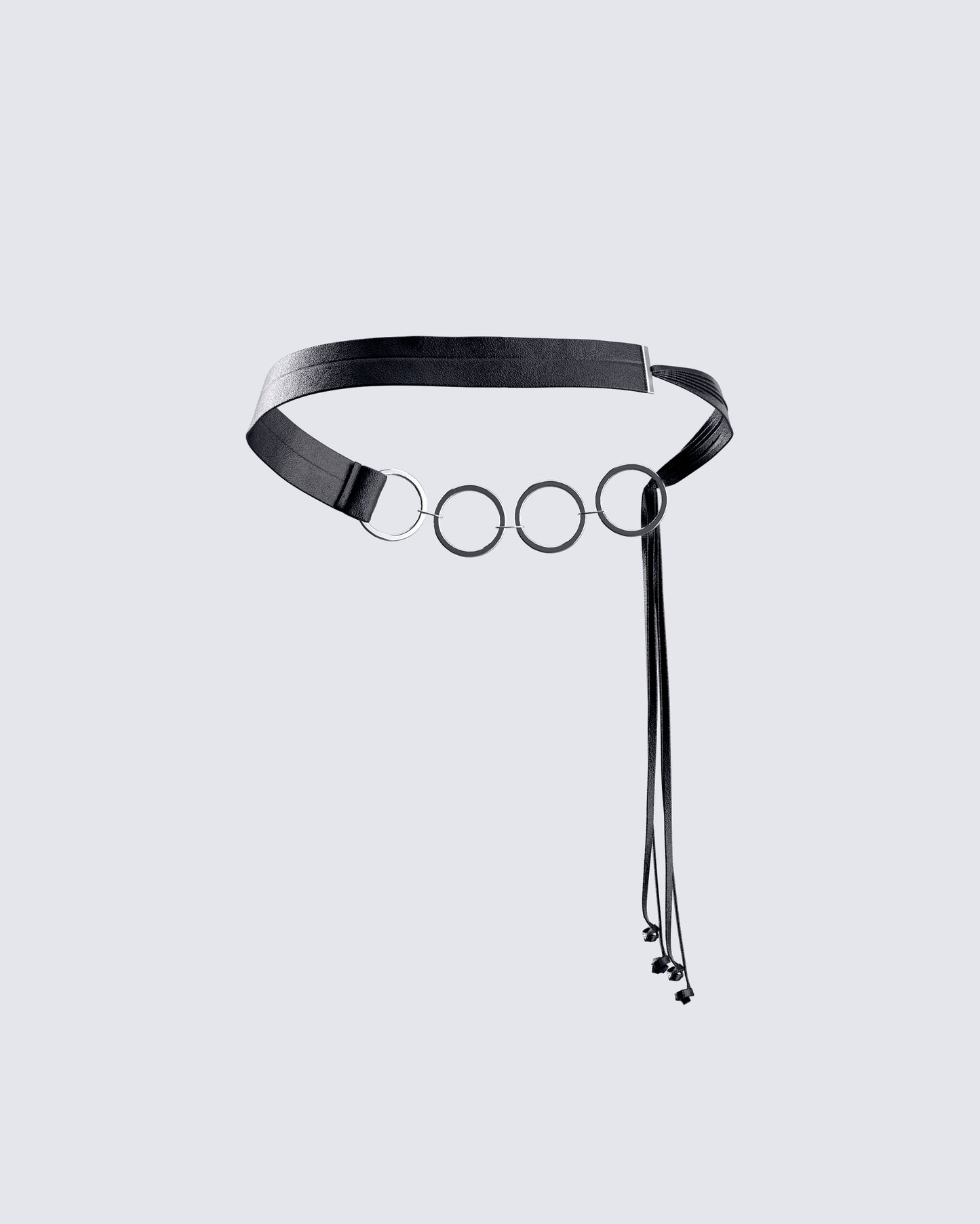 Abeni Black Faux Leather Ring Belt
