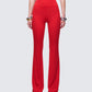 Cambree Red Ribbed Flare Legging