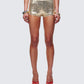 Posie Gold Sequin Mini Shorts model front
