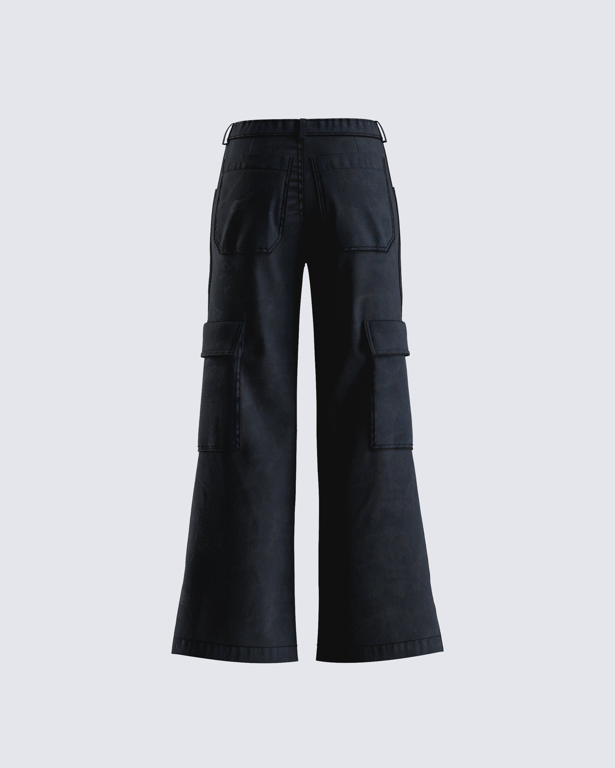 Laina Black Twill Pocket Pant