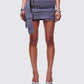 Arlene Grey Denim Belt Mini Skirt model front