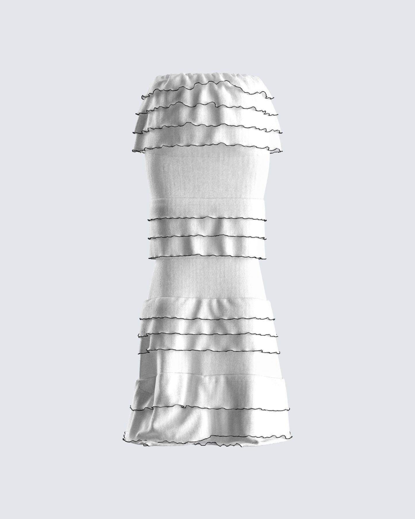 Toman White Tiered Maxi Skirt