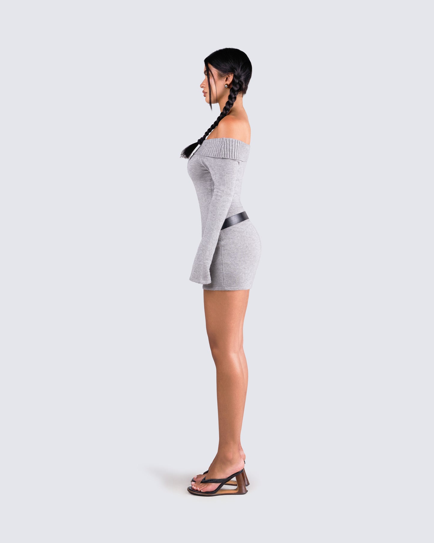 Abeni Grey Sweater Mini Dress