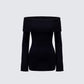 Abeni Schwarzes Pullover-Minikleid