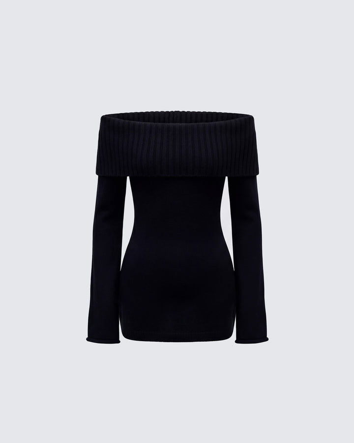 Abeni Black Sweater Mini Dress