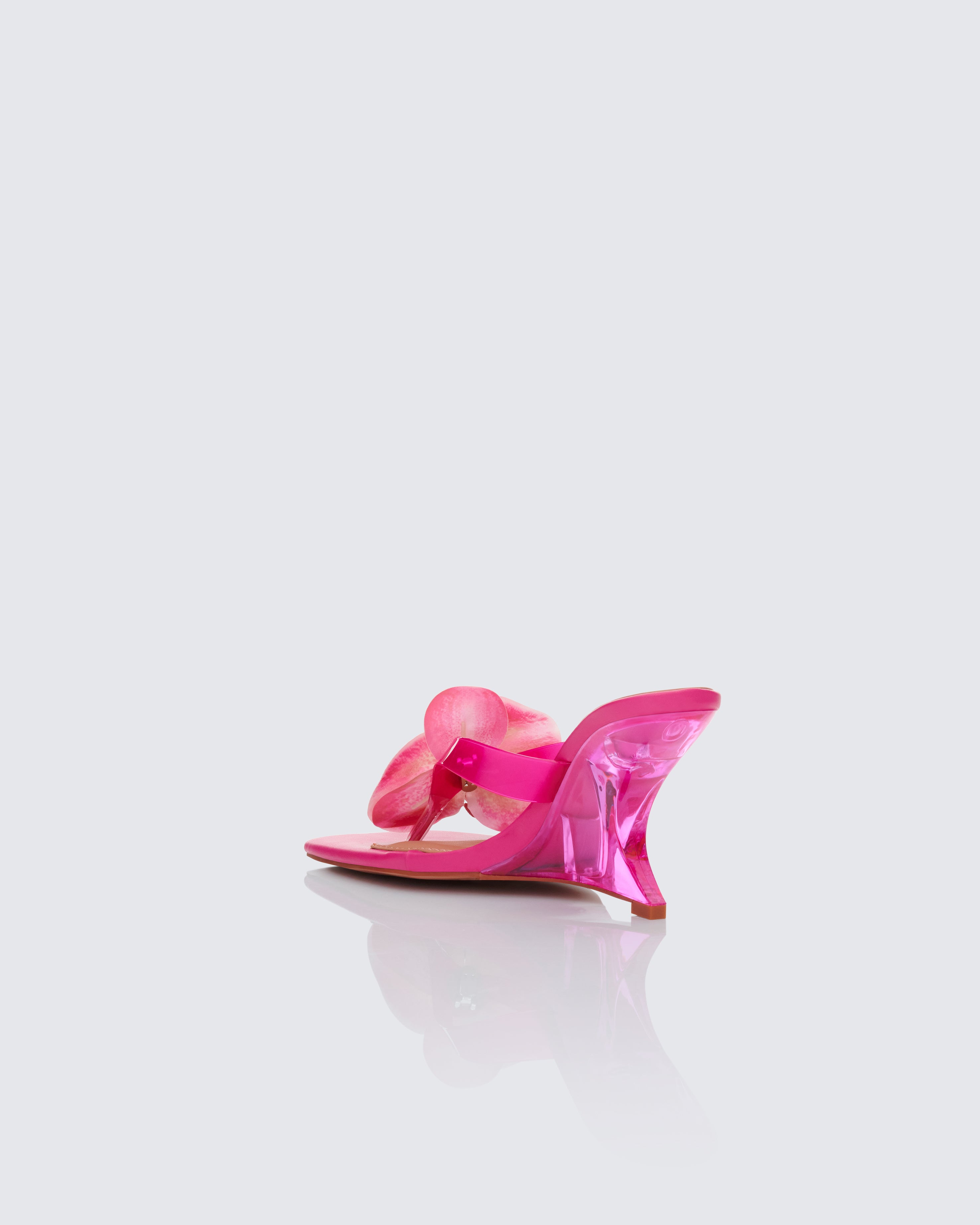 Abigail Pink Perspex Wedge Sandal – FINESSE