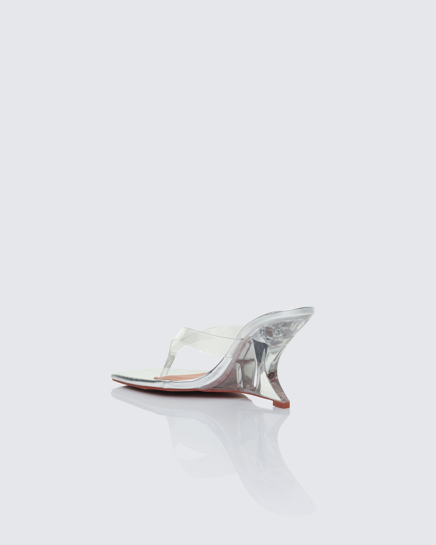 Abigail Silver Perspex Wedge Sandal