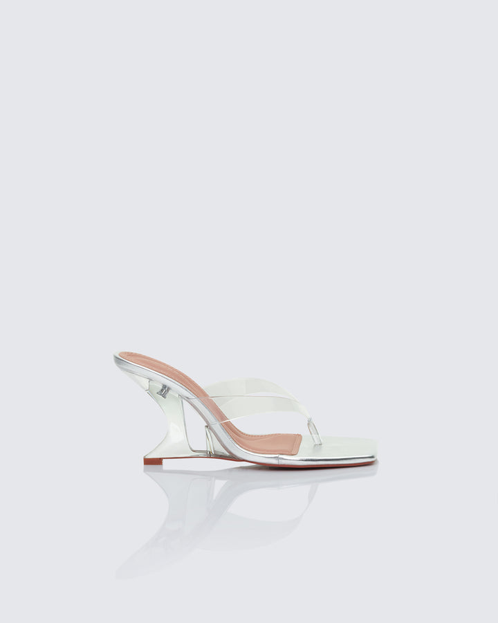 Abigail Silver Perspex Wedge Sandal