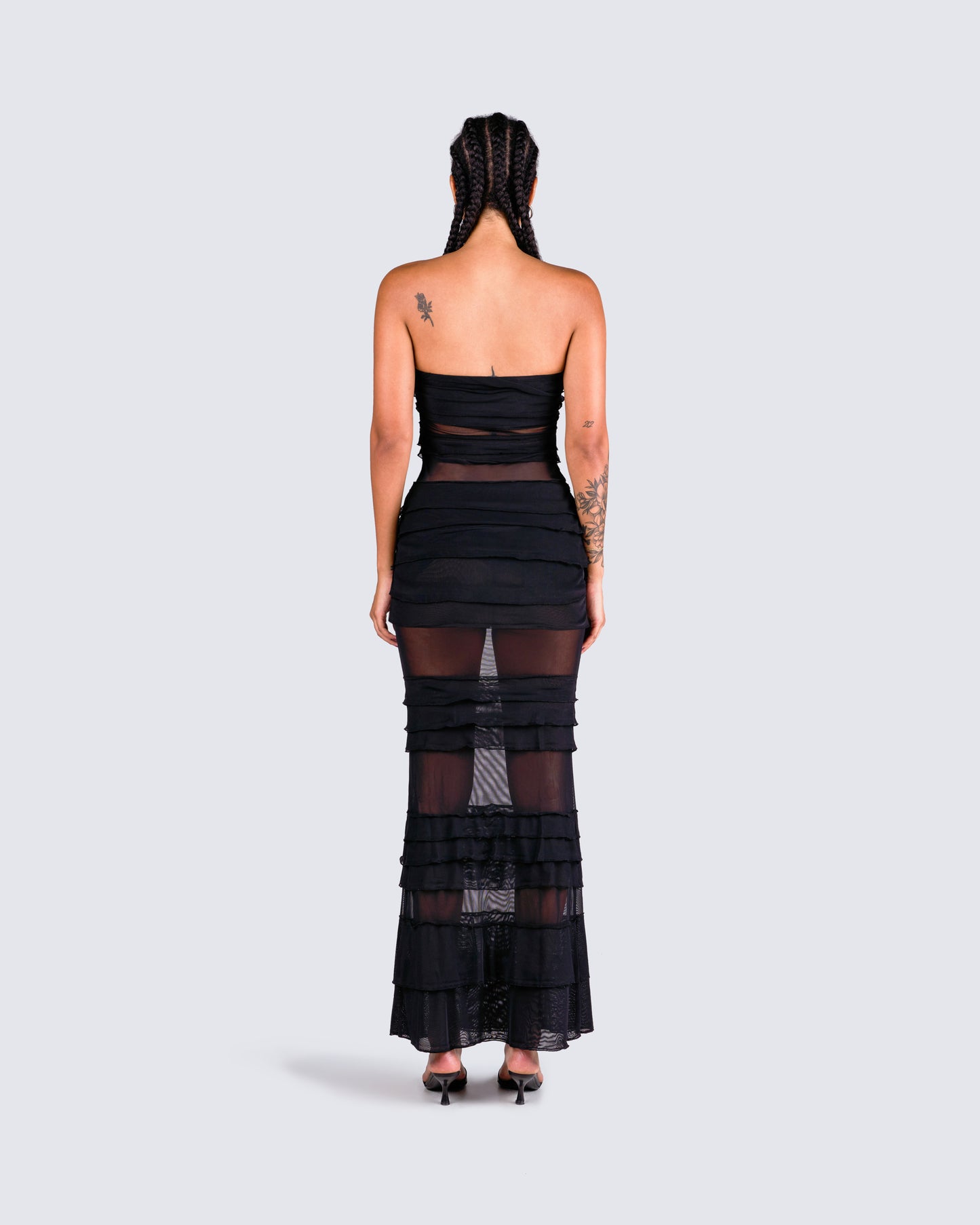 Adelaide Black Tiered Maxi Dress