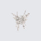 Adelaide Silver Molten Butterfly Hair Clip