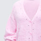 Women's pink cardigan alternate angle – FINESSE