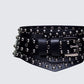 Aerilyn Black Double Wrap Studded Western Hip Belt