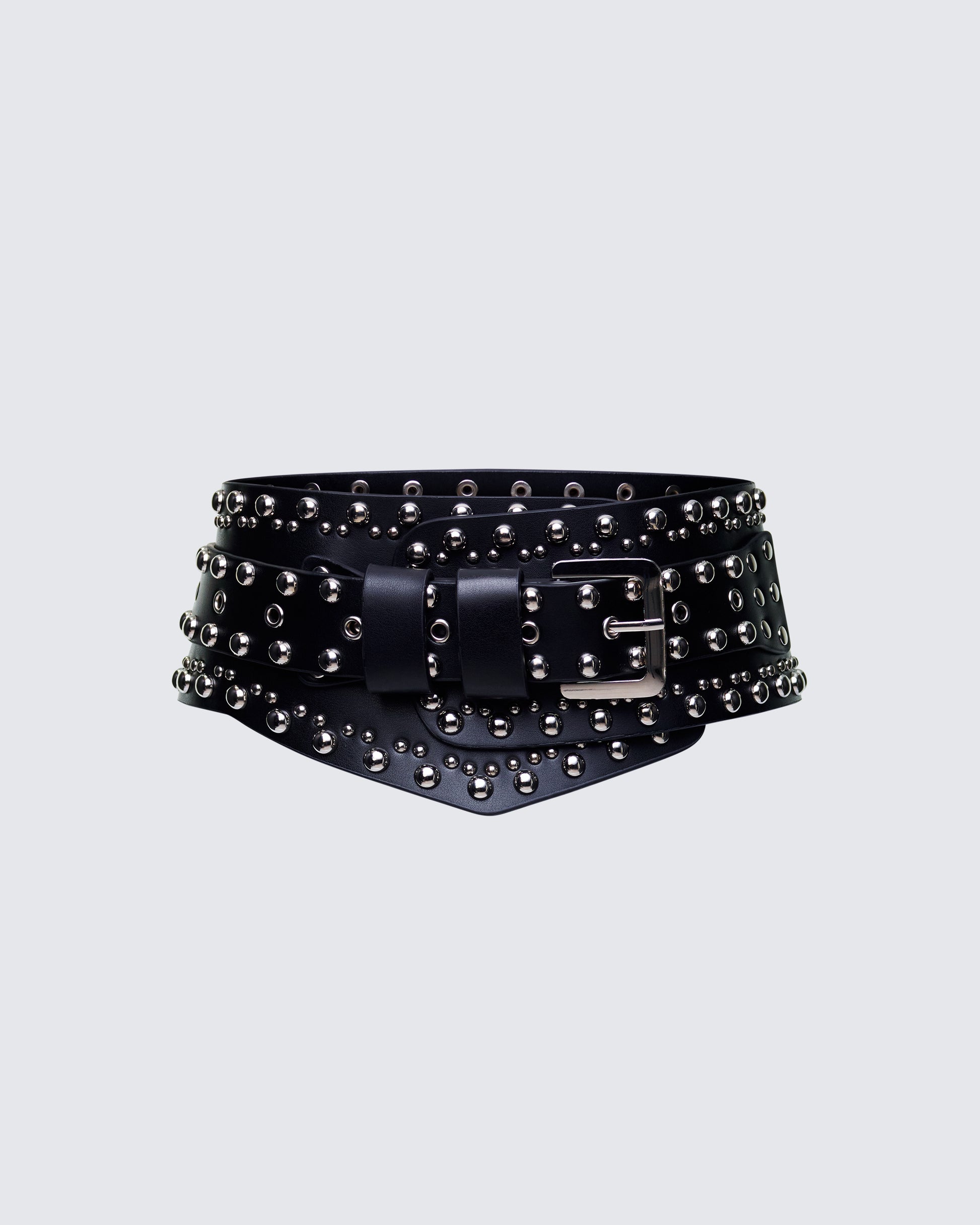 Aerilyn Black Double Wrap Studded Western Hip Belt product front