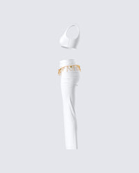 Agnetha White Maxi Set