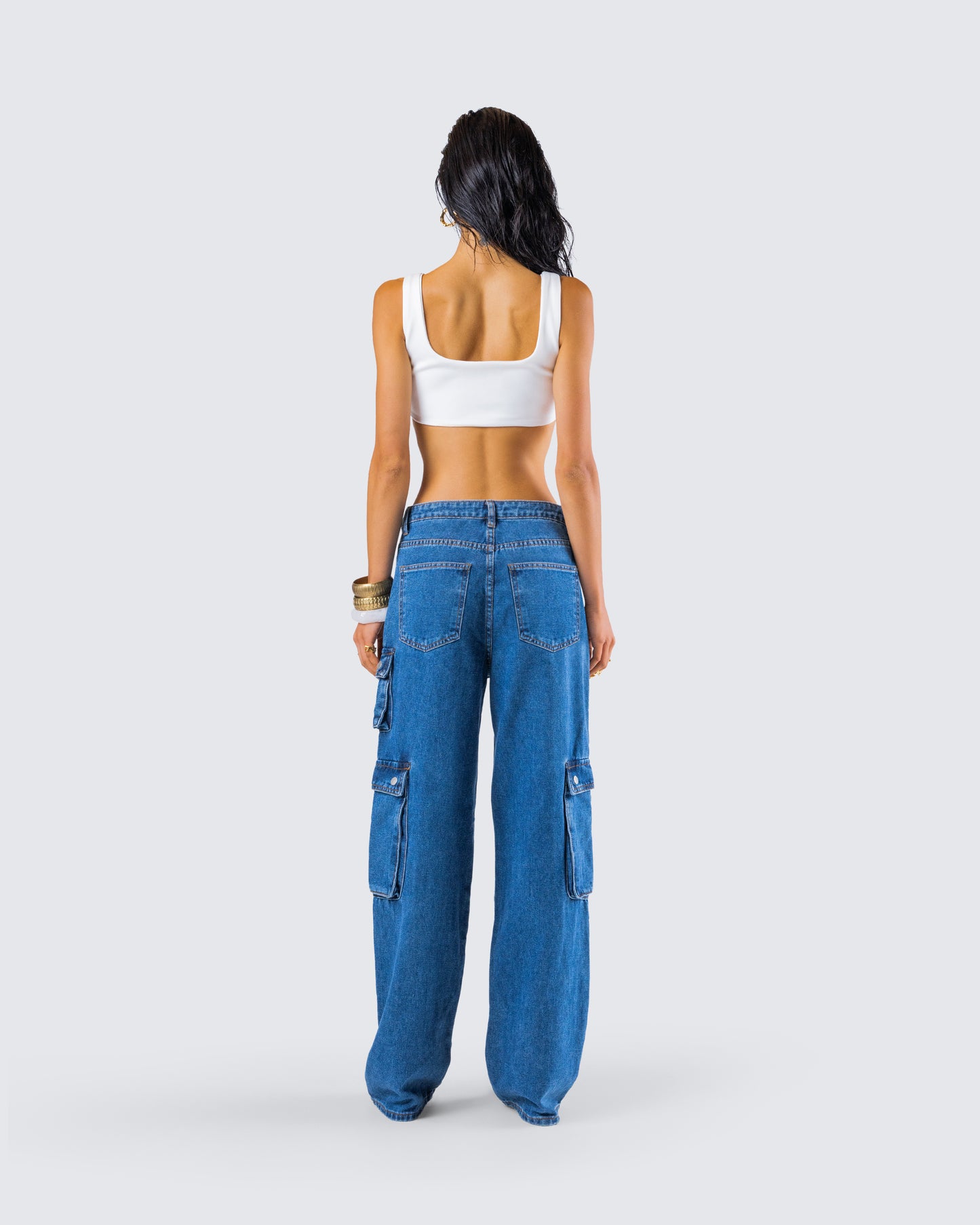 Agnetha Denim Cargo Set