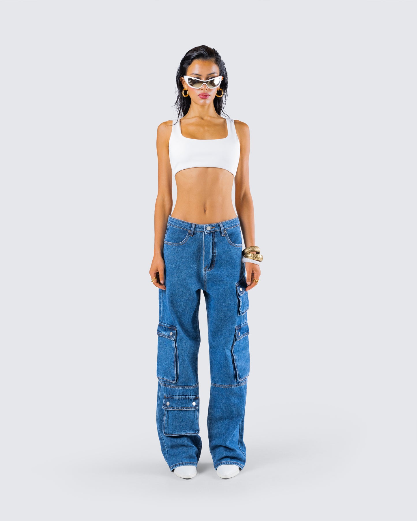 Agnetha Denim Cargo Set