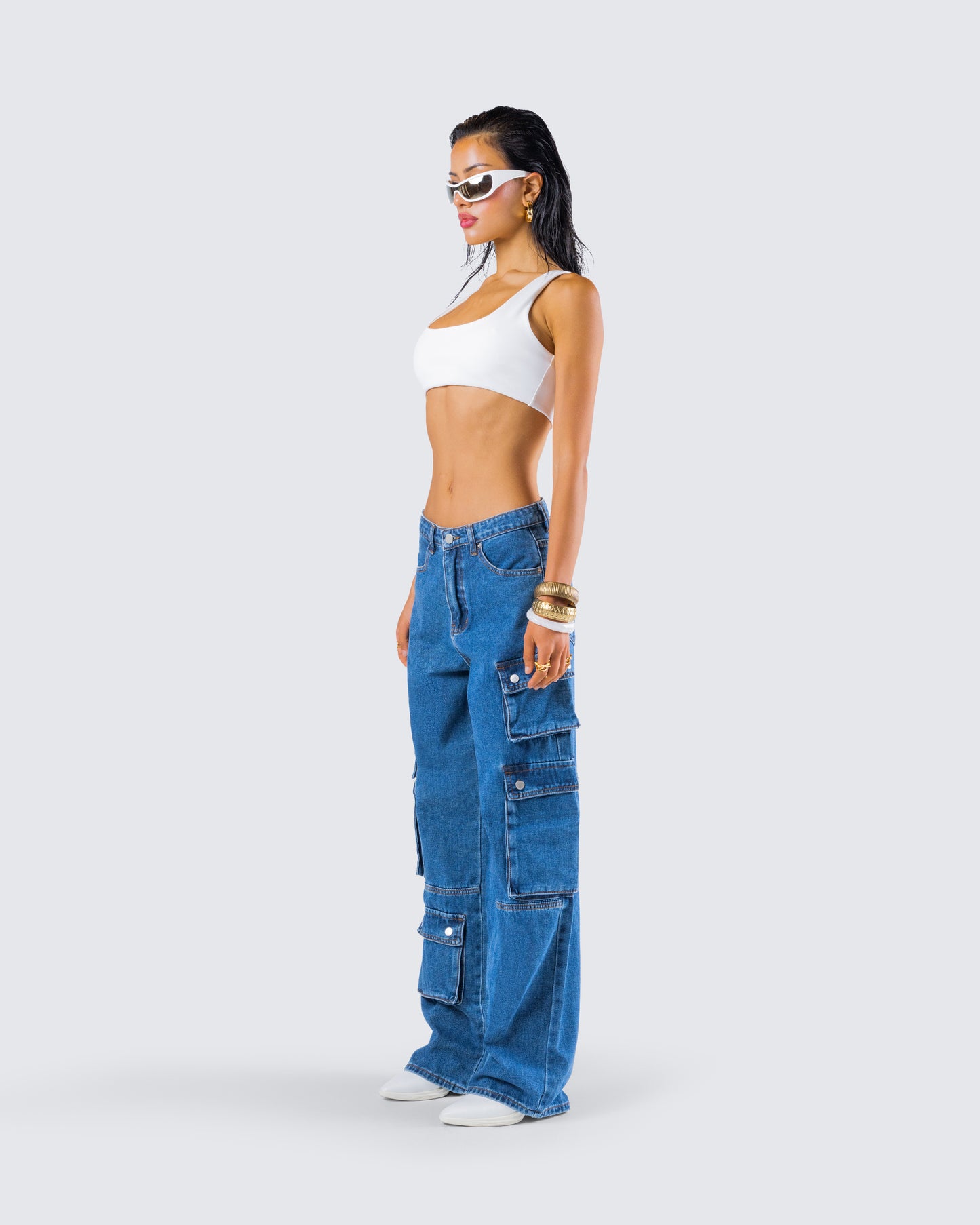 Agnetha Denim Cargo Set