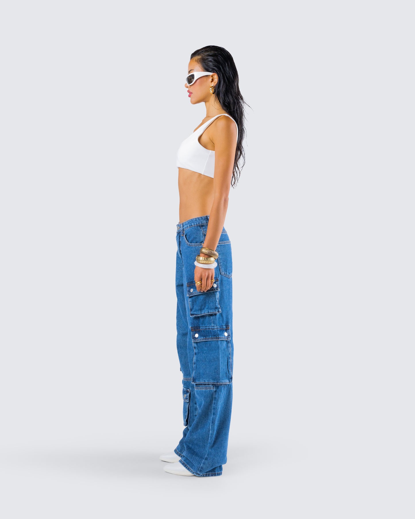 Agnetha Denim Cargo Set