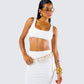 Agnetha White Jersey Bra Top