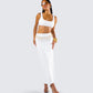 Agnetha White Jersey Bra Top