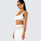 Agnetha White Jersey Bra Top