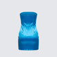 Ainsley Blue Metallic Mini Dress