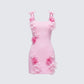 Aisling Pink Rosette Mini Dress