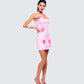 Aisling Pink Rosette Mini Dress