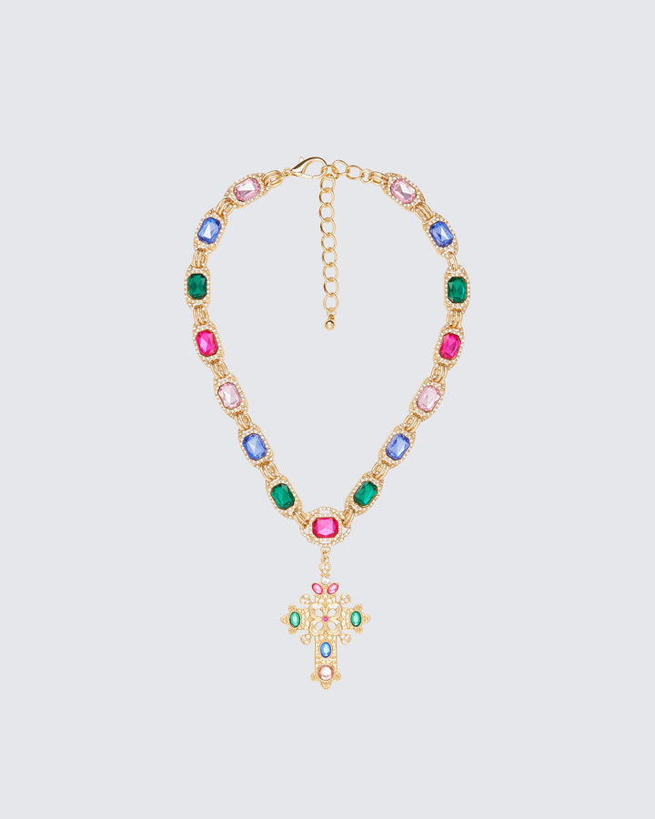 Aislyn Gold Multi Gem Necklace product front