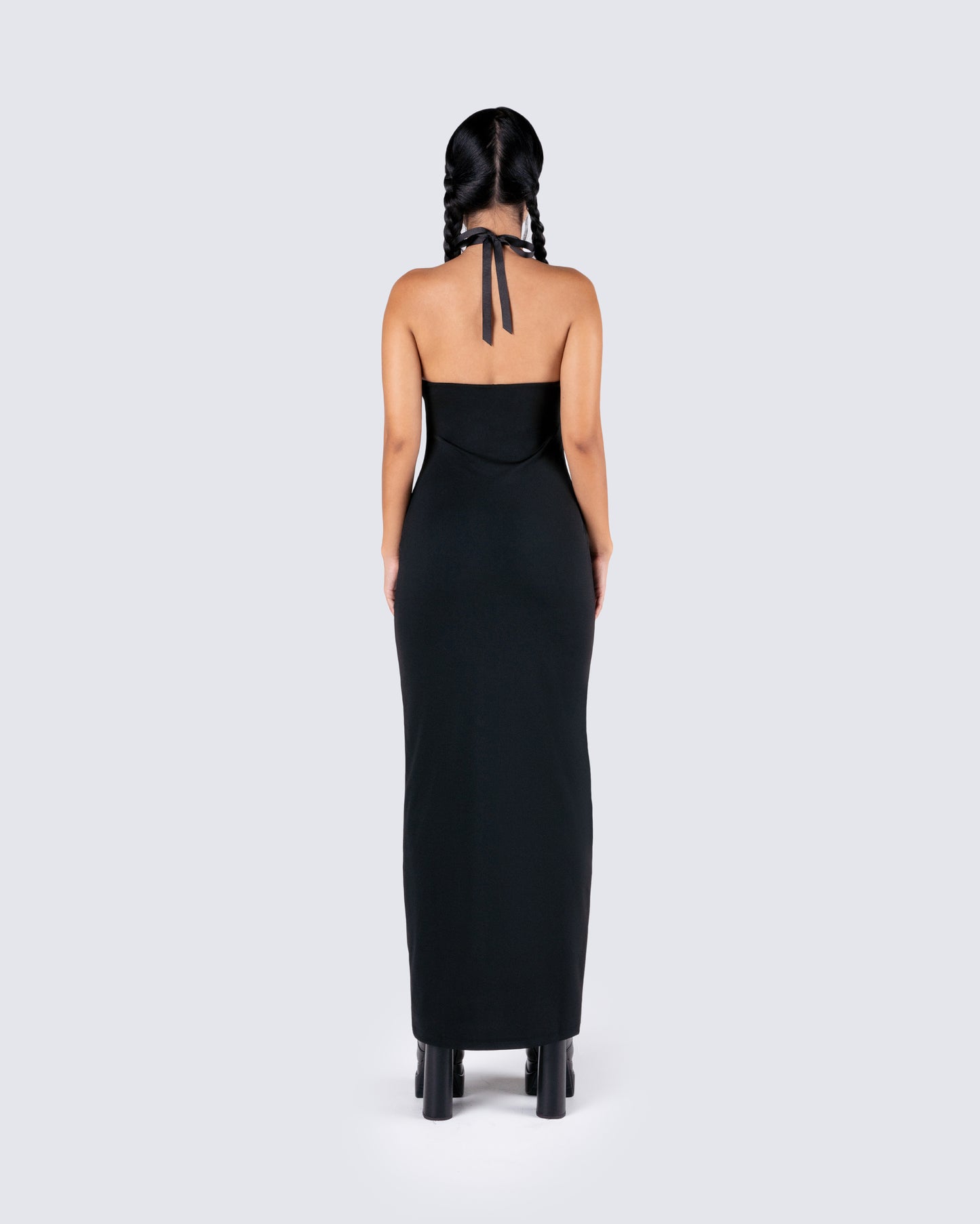 Akari Black Jersey Tube Maxi Dress