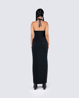 Black Strapless Maxi Dress