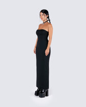 Black Strapless Maxi Dress