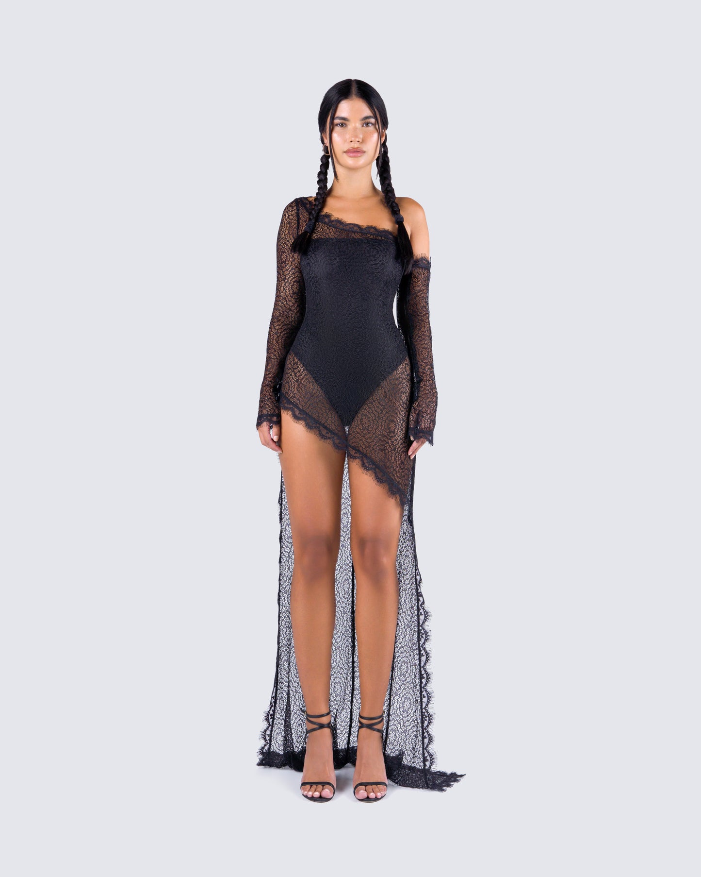 Alessia Black Lace Maxi Dress