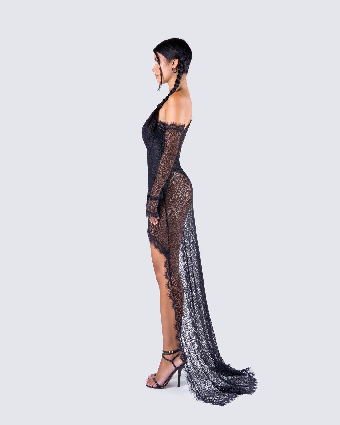 Alessia Black Lace Maxi Dress